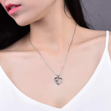 Collier avec empreinte de patte et cœur avec pendentif infini
