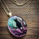 Collier avec le chat enchanté « La Nuit des Étoiles »