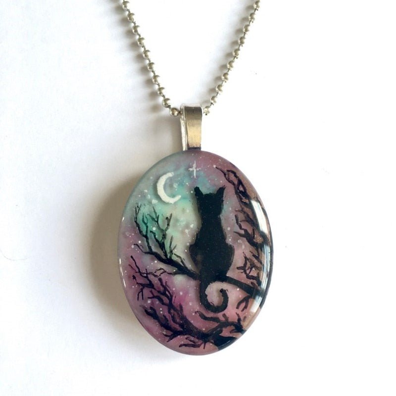 Collier avec le chat enchanté « La Nuit des Étoiles »