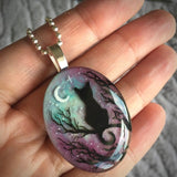 Collier avec le chat enchanté « La Nuit des Étoiles »