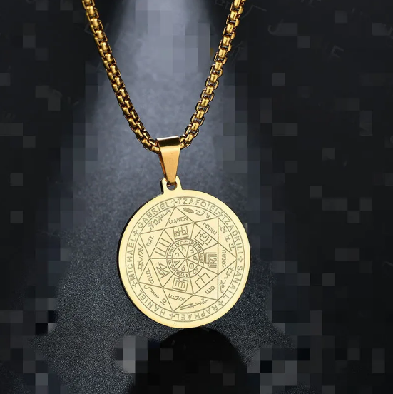 Collier avec médaille Triton Ange Six Étoiles