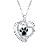 Collier de Patte Amoureuse en Argent avec Zirconium