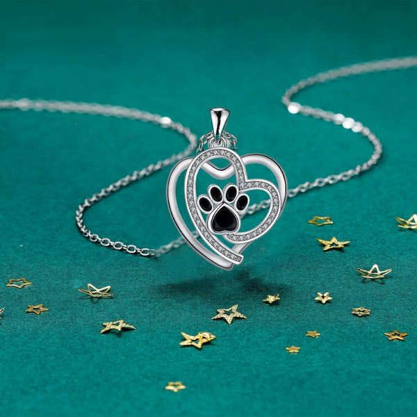 Collier de Patte Amoureuse en Argent avec Zirconium