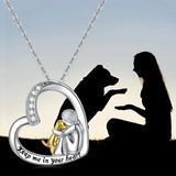 Collier de la Chance avec Motif de Cœur et Chien – Collier en Argent Sterling avec Zirconia