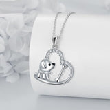 Collier en argent avec pendentif en forme de cœur 'Compagnon fidèle'