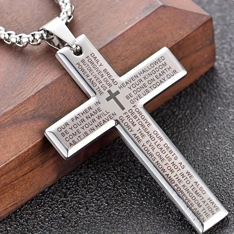 Collier unisexe moderne avec croix suspendue