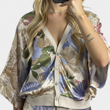 Shae Ensemble Doux de Blouse et Jupe Trompette Fleurie