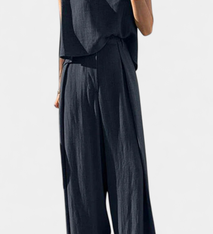 Ensemble Lauren en Deux Pièces à Jambes Larges