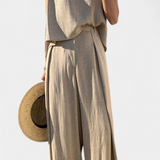 Ensemble Lauren en Deux Pièces à Jambes Larges