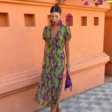 Vela - Robe midi femme à imprimé torsadé