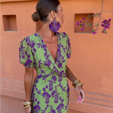 Vela - Robe midi femme à imprimé torsadé