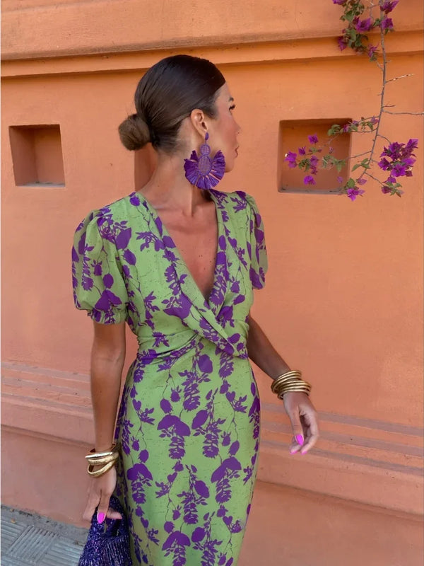 Vela - Robe midi femme à imprimé torsadé