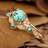 Ensemble de bagues en or avec turquoise
