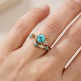 Ensemble de bagues en or avec turquoise