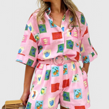 Paula Ensemble Imprimé Rose