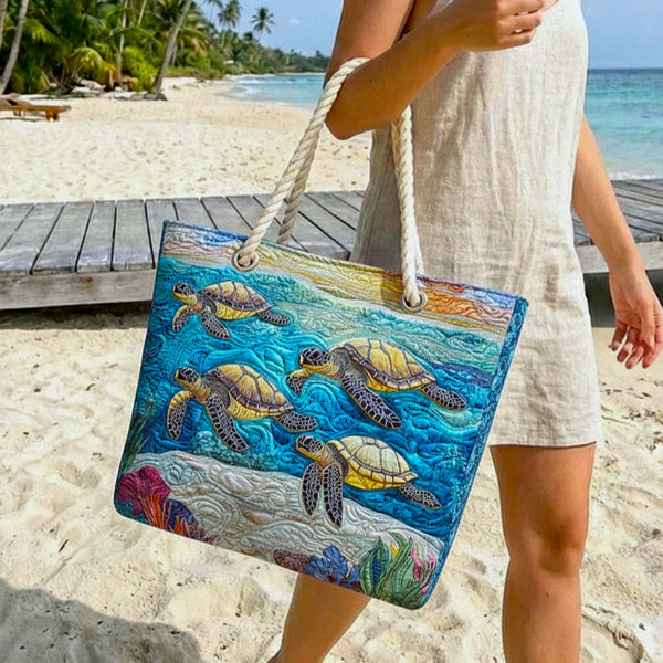 Sac de Plage Fait Main | Tortue Marine