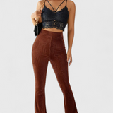 Pantalons Évasés Liset en Velours