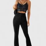 Pantalons Évasés Liset en Velours