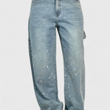 Jeans Cargo Dariya Balloon avec Brillance et Applications de Pierres Précieuses