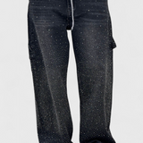 Jeans Cargo Dariya Balloon avec Brillance et Applications de Pierres Précieuses