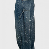 Jeans Cargo Dariya Balloon avec Brillance et Applications de Pierres Précieuses