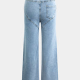 Jeans Evian Ripped Straight-Leg avec Rhinestones