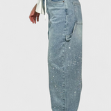 Jeans Cargo Dariya Balloon avec Brillance et Applications de Pierres Précieuses