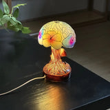 Lampe boho florale avec champignons