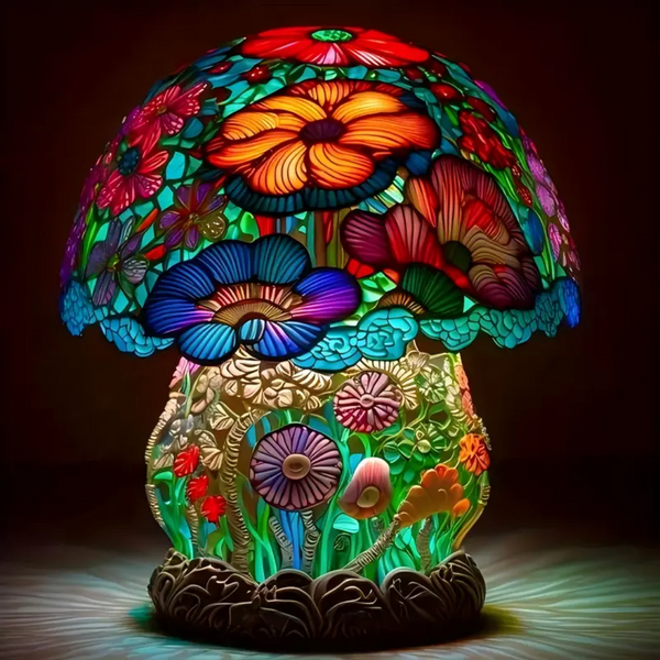 Lampe en forme de champignon dépoli