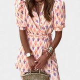 Ensemble Araceli Imprimé avec Blazer et Pantalon Évasé