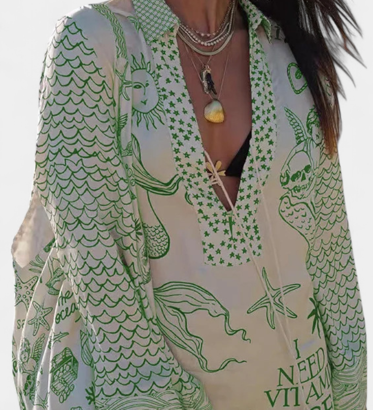 Ensemble Amalia Chemise Imprimée avec Short Élastique