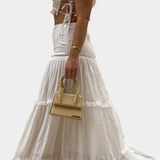 Ilys Ensemble Romantique de Top en Dentelle et Jupe Longue Volumineuse