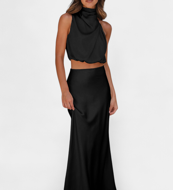 Hanna Ensemble Drapé de Jupe Sans Dos