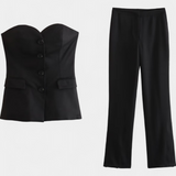 Ensemble Paesha Relaxé sans Manches et Jambes Amples