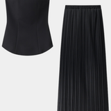 Clarita Ensemble de Deux Pièces Plissé Sans Bretelles