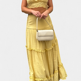 Ilys Ensemble Romantique de Top en Dentelle et Jupe Longue Volumineuse