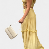 Ilys Ensemble Romantique de Top en Dentelle et Jupe Longue Volumineuse