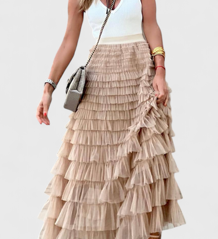 Jupe Longue en Tulle Vintage Capucine