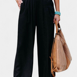 Pantalon Alexia en Coton et Lin avec Coupe Fluide et Élégance Naturelle