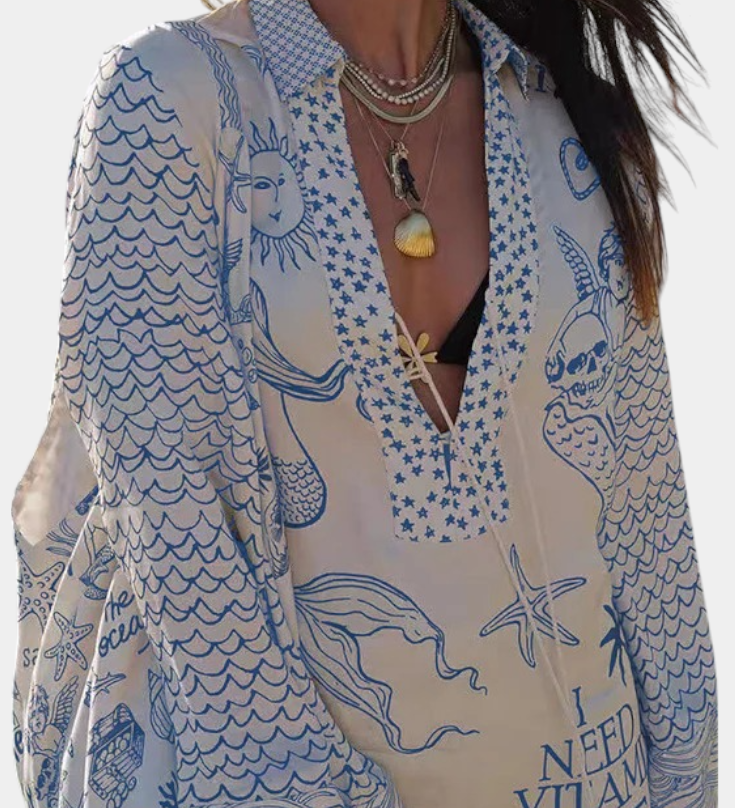 Ensemble Amalia Chemise Imprimée avec Short Élastique