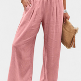 Pantalon Alexia en Coton et Lin avec Coupe Fluide et Élégance Naturelle