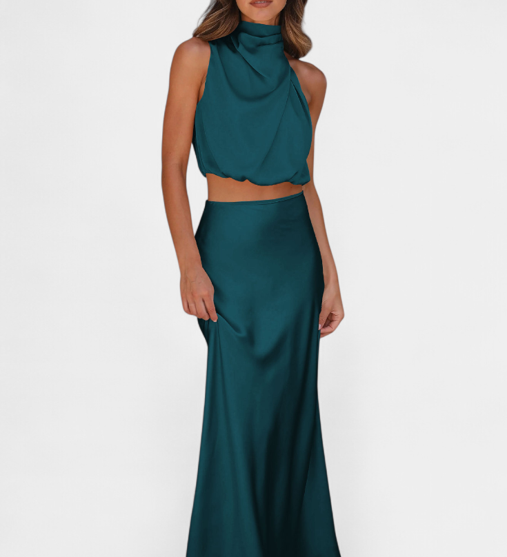 Hanna Ensemble Drapé de Jupe Sans Dos