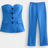 Ensemble Paesha Relaxé sans Manches et Jambes Amples