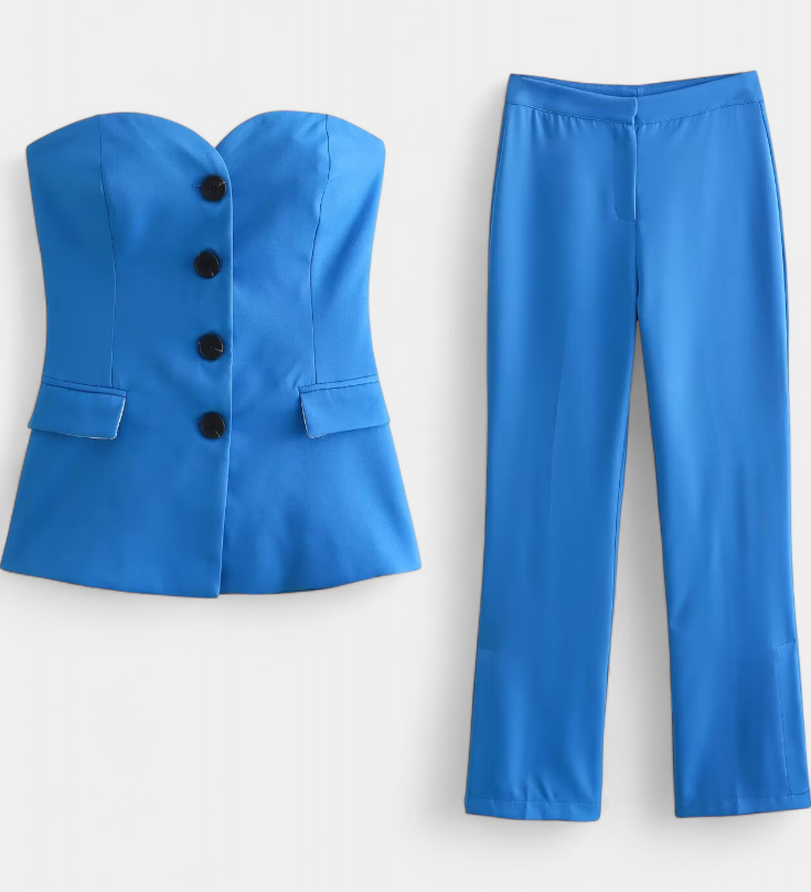 Ensemble Paesha Relaxé sans Manches et Jambes Amples