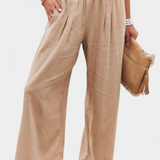 Pantalon Alexia en Coton et Lin avec Coupe Fluide et Élégance Naturelle