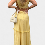 Ilys Ensemble Romantique de Top en Dentelle et Jupe Longue Volumineuse