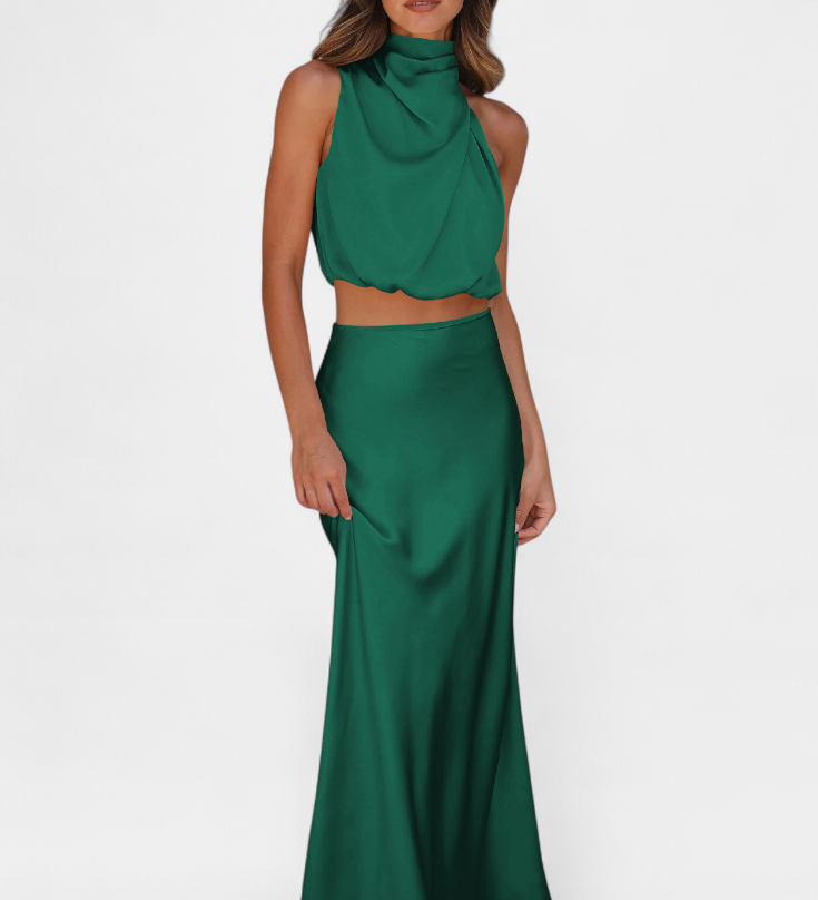 Hanna Ensemble Drapé de Jupe Sans Dos