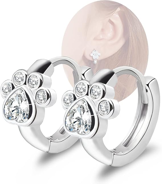 Petites boucles d'oreilles en forme de patte – Boucles pour femmes avec design animal