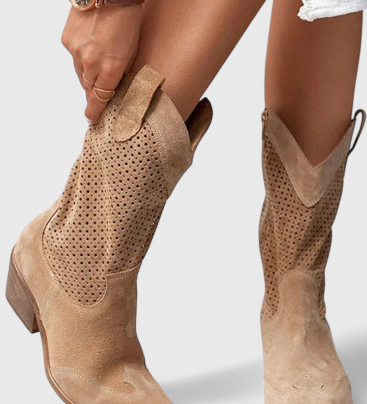 Bottes de Cowboy Modernes Annalla avec Fermeture Éclair Latérale