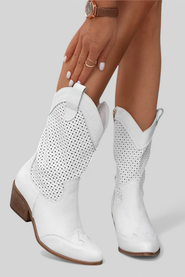 Bottes de Cowboy Modernes Annalla avec Fermeture Éclair Latérale